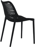Mykonos Polypropylene Plastic Contemporary Black Outdoor Patio Dining Chair - 20" W x 24.5" D x 33" H