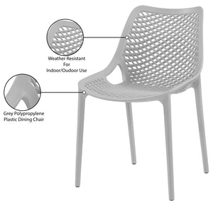 Mykonos Polypropylene Plastic Contemporary Grey Outdoor Patio Dining Chair - 20" W x 24.5" D x 33" H