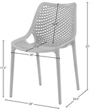 Mykonos Polypropylene Plastic Contemporary Grey Outdoor Patio Dining Chair - 20" W x 24.5" D x 33" H