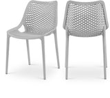 Mykonos Polypropylene Plastic Contemporary Grey Outdoor Patio Dining Chair - 20" W x 24.5" D x 33" H