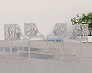 Mykonos Polypropylene Plastic Contemporary Grey Outdoor Patio Dining Chair - 20" W x 24.5" D x 33" H
