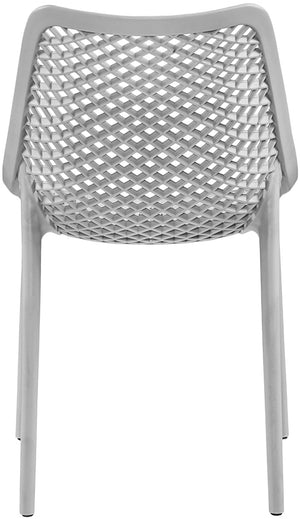 Mykonos Polypropylene Plastic Contemporary Grey Outdoor Patio Dining Chair - 20" W x 24.5" D x 33" H