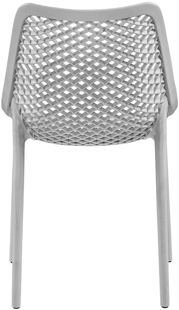 Mykonos Polypropylene Plastic Contemporary Grey Outdoor Patio Dining Chair - 20" W x 24.5" D x 33" H