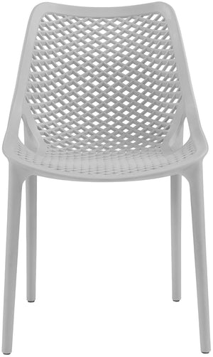 Mykonos Polypropylene Plastic Contemporary Grey Outdoor Patio Dining Chair - 20" W x 24.5" D x 33" H