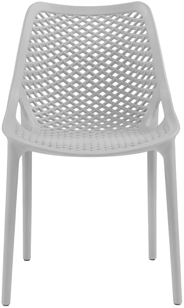 Mykonos Polypropylene Plastic Contemporary Grey Outdoor Patio Dining Chair - 20" W x 24.5" D x 33" H
