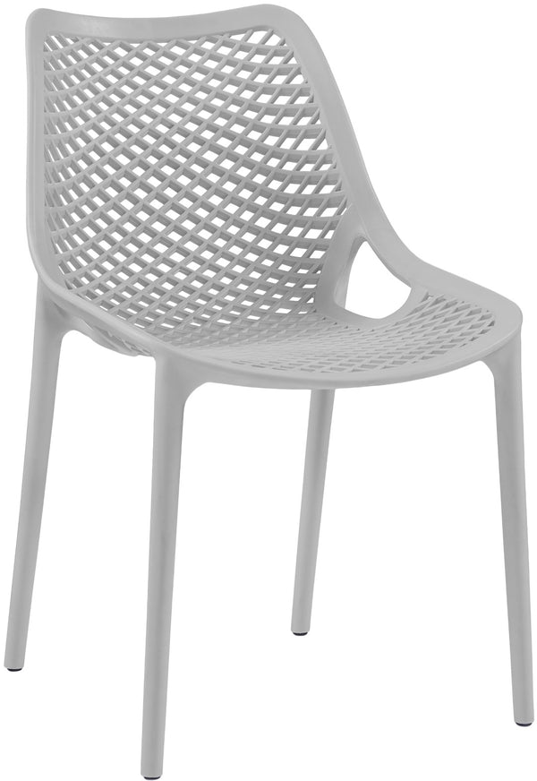 Mykonos Polypropylene Plastic Contemporary Grey Outdoor Patio Dining Chair - 20" W x 24.5" D x 33" H