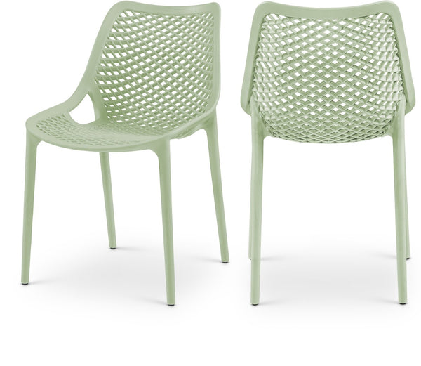 Mykonos Polypropylene Plastic Contemporary Mint Outdoor Patio Dining Chair - 20" W x 24.5" D x 33" H