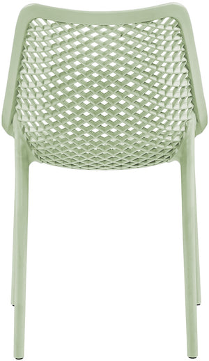Mykonos Polypropylene Plastic Contemporary Mint Outdoor Patio Dining Chair - 20" W x 24.5" D x 33" H