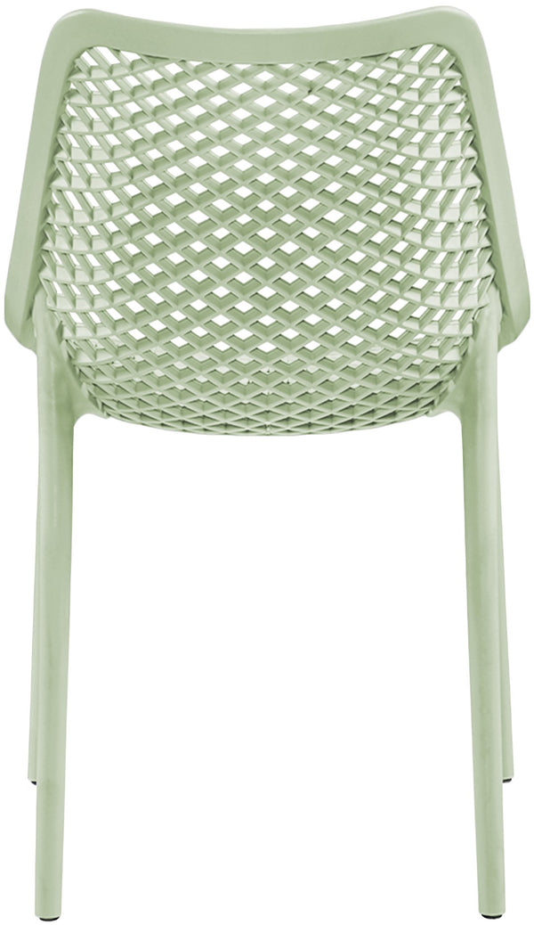 Mykonos Polypropylene Plastic Contemporary Mint Outdoor Patio Dining Chair - 20" W x 24.5" D x 33" H