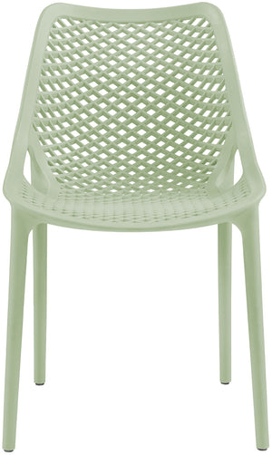 Mykonos Polypropylene Plastic Contemporary Mint Outdoor Patio Dining Chair - 20" W x 24.5" D x 33" H