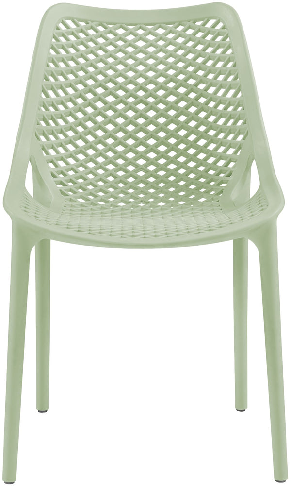 Mykonos Polypropylene Plastic Contemporary Mint Outdoor Patio Dining Chair - 20" W x 24.5" D x 33" H