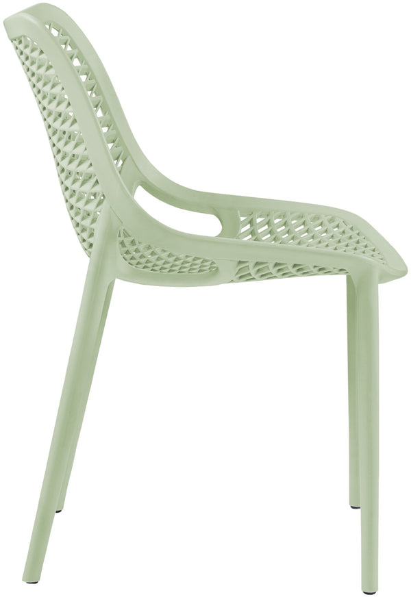 Mykonos Polypropylene Plastic Contemporary Mint Outdoor Patio Dining Chair - 20" W x 24.5" D x 33" H