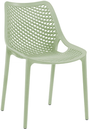 Mykonos Polypropylene Plastic Contemporary Mint Outdoor Patio Dining Chair - 20" W x 24.5" D x 33" H