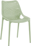 Mykonos Polypropylene Plastic Contemporary Mint Outdoor Patio Dining Chair - 20" W x 24.5" D x 33" H