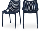 Mykonos Polypropylene Plastic Contemporary Navy Outdoor Patio Dining Chair - 20" W x 24.5" D x 33" H