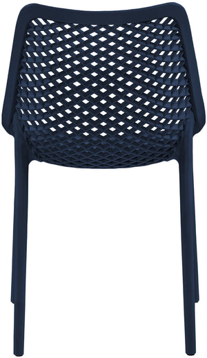 Mykonos Polypropylene Plastic Contemporary Navy Outdoor Patio Dining Chair - 20" W x 24.5" D x 33" H