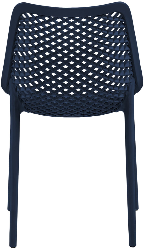 Mykonos Polypropylene Plastic Contemporary Navy Outdoor Patio Dining Chair - 20" W x 24.5" D x 33" H