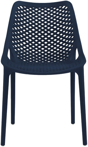 Mykonos Polypropylene Plastic Contemporary Navy Outdoor Patio Dining Chair - 20" W x 24.5" D x 33" H