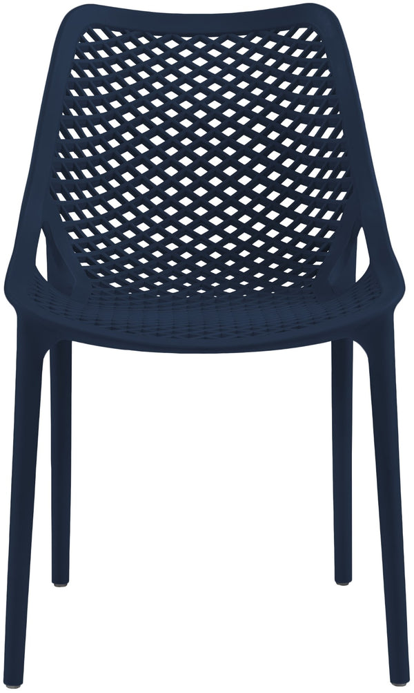 Mykonos Polypropylene Plastic Contemporary Navy Outdoor Patio Dining Chair - 20" W x 24.5" D x 33" H
