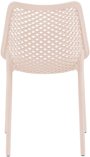 Mykonos Polypropylene Plastic Contemporary Pink Outdoor Patio Dining Chair - 20" W x 24.5" D x 33" H