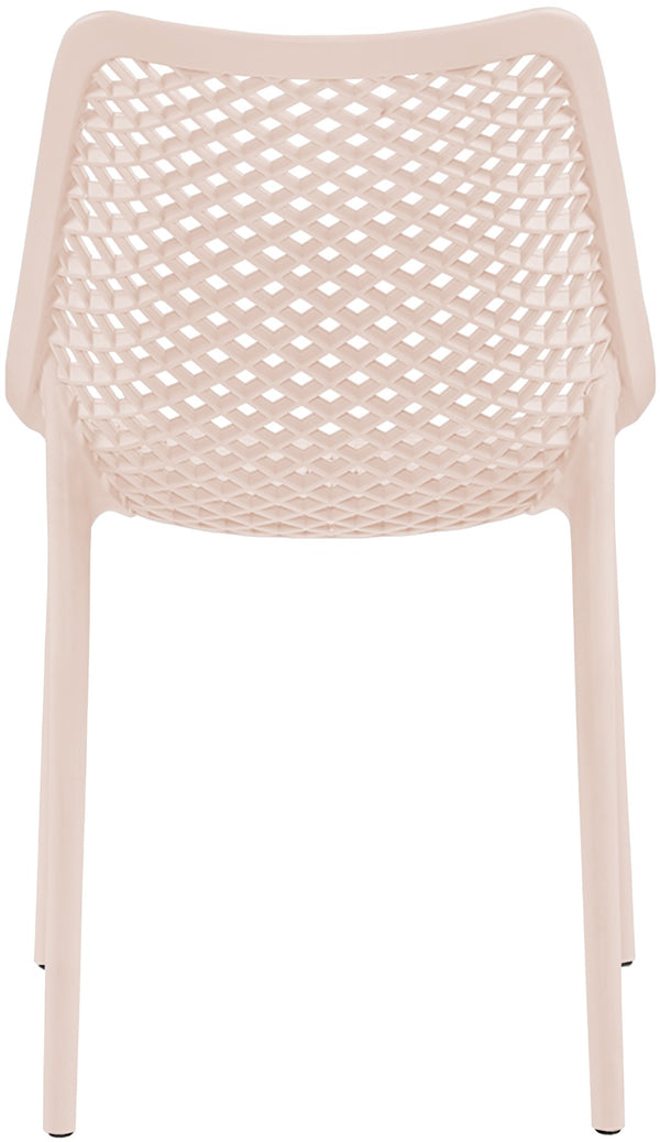 Mykonos Polypropylene Plastic Contemporary Pink Outdoor Patio Dining Chair - 20" W x 24.5" D x 33" H