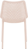 Mykonos Polypropylene Plastic Contemporary Pink Outdoor Patio Dining Chair - 20" W x 24.5" D x 33" H
