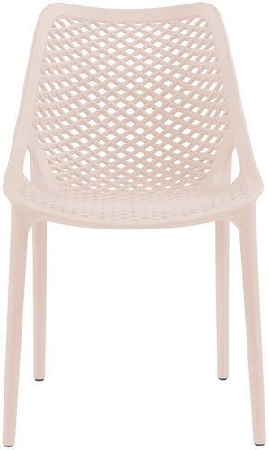 Mykonos Polypropylene Plastic Contemporary Pink Outdoor Patio Dining Chair - 20" W x 24.5" D x 33" H