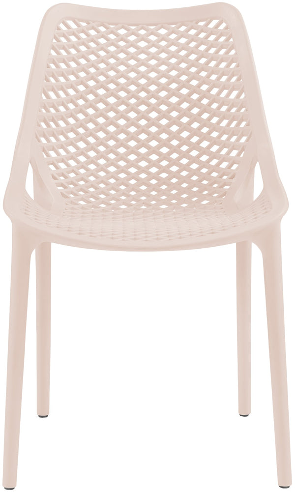 Mykonos Polypropylene Plastic Contemporary Pink Outdoor Patio Dining Chair - 20" W x 24.5" D x 33" H