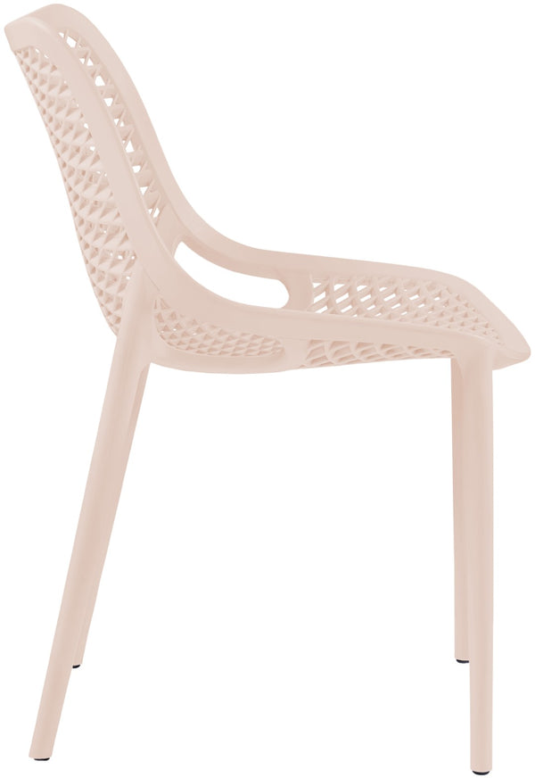 Mykonos Polypropylene Plastic Contemporary Pink Outdoor Patio Dining Chair - 20" W x 24.5" D x 33" H