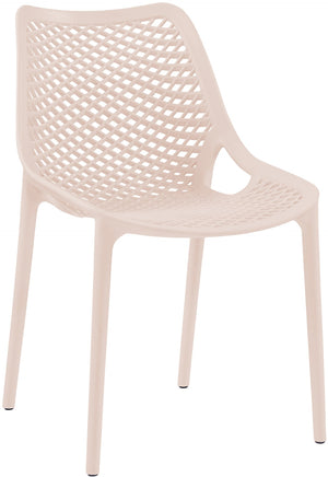 Mykonos Polypropylene Plastic Contemporary Pink Outdoor Patio Dining Chair - 20" W x 24.5" D x 33" H