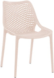 Mykonos Polypropylene Plastic Contemporary Pink Outdoor Patio Dining Chair - 20" W x 24.5" D x 33" H