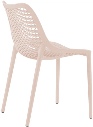 Mykonos Polypropylene Plastic Contemporary Pink Outdoor Patio Dining Chair - 20" W x 24.5" D x 33" H