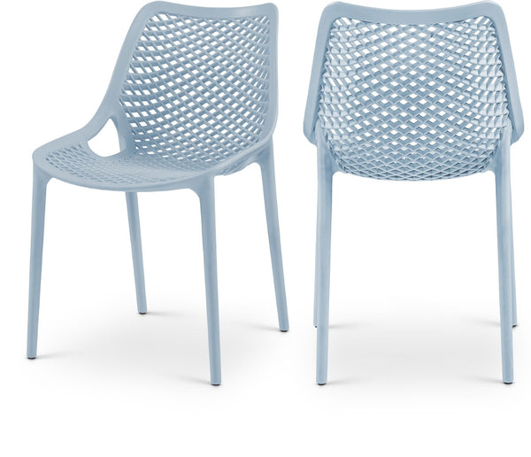 Mykonos Polypropylene Plastic Contemporary Sky Blue Outdoor Patio Dining Chair - 20" W x 24.5" D x 33" H