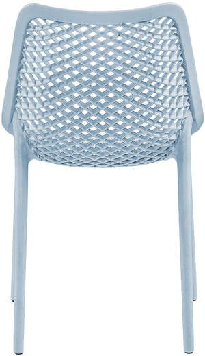 Mykonos Polypropylene Plastic Contemporary Sky Blue Outdoor Patio Dining Chair - 20" W x 24.5" D x 33" H