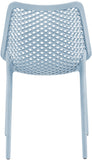 Mykonos Polypropylene Plastic Contemporary Sky Blue Outdoor Patio Dining Chair - 20" W x 24.5" D x 33" H