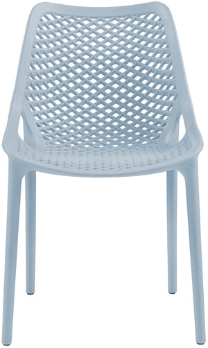 Mykonos Polypropylene Plastic Contemporary Sky Blue Outdoor Patio Dining Chair - 20" W x 24.5" D x 33" H
