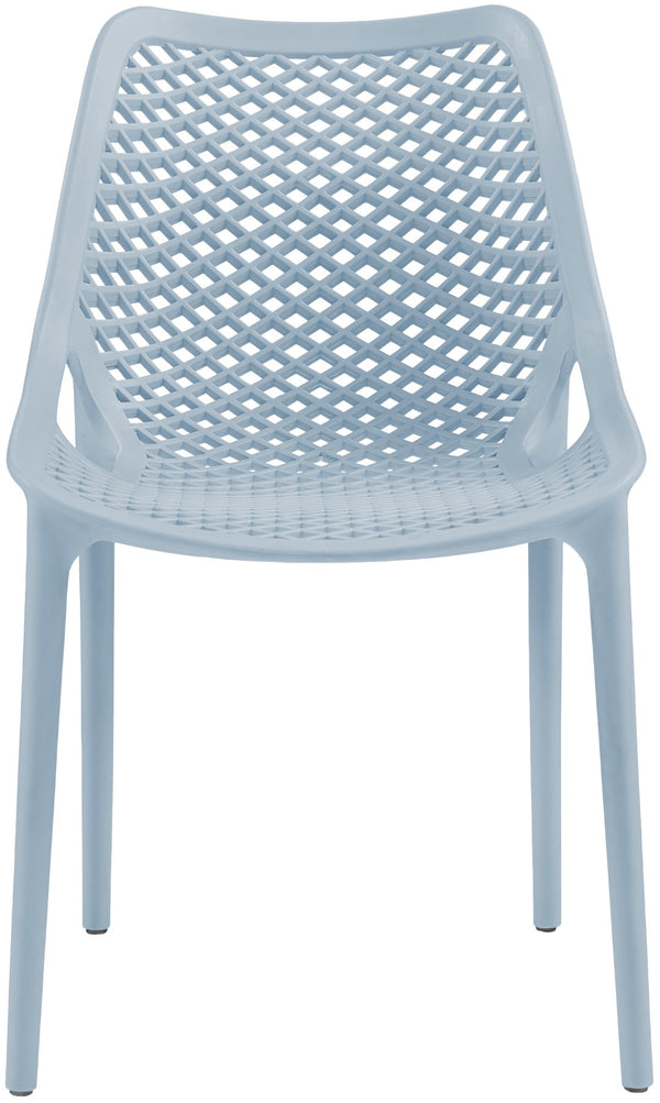 Mykonos Polypropylene Plastic Contemporary Sky Blue Outdoor Patio Dining Chair - 20" W x 24.5" D x 33" H