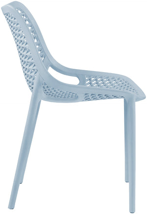 Mykonos Polypropylene Plastic Contemporary Sky Blue Outdoor Patio Dining Chair - 20" W x 24.5" D x 33" H