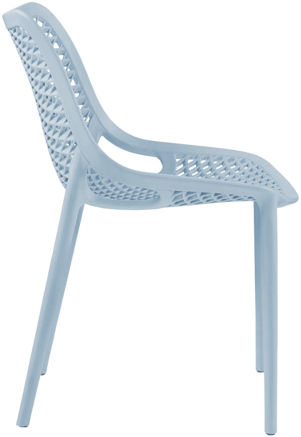 Mykonos Polypropylene Plastic Contemporary Sky Blue Outdoor Patio Dining Chair - 20" W x 24.5" D x 33" H