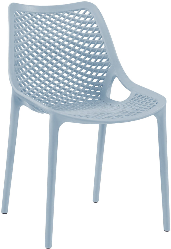 Mykonos Polypropylene Plastic Contemporary Sky Blue Outdoor Patio Dining Chair - 20" W x 24.5" D x 33" H