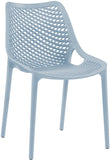 Mykonos Polypropylene Plastic Contemporary Sky Blue Outdoor Patio Dining Chair - 20" W x 24.5" D x 33" H