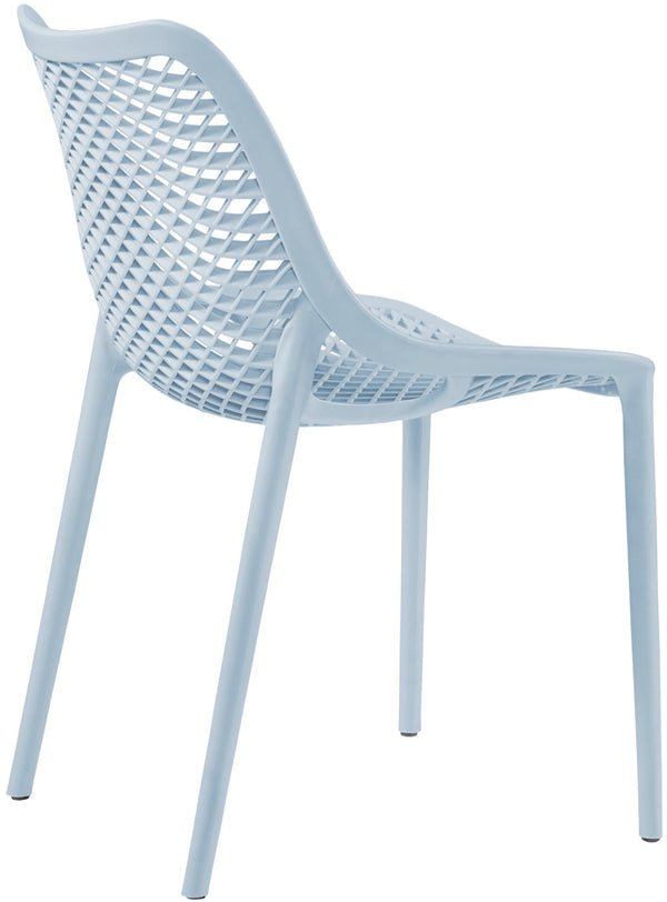 Mykonos Polypropylene Plastic Contemporary Sky Blue Outdoor Patio Dining Chair - 20" W x 24.5" D x 33" H