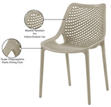 Mykonos Polypropylene Plastic Contemporary Taupe Outdoor Patio Dining Chair - 20" W x 24.5" D x 33" H