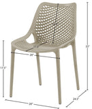 Mykonos Polypropylene Plastic Contemporary Taupe Outdoor Patio Dining Chair - 20" W x 24.5" D x 33" H
