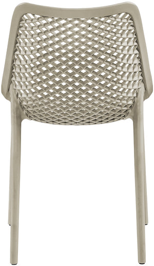 Mykonos Polypropylene Plastic Contemporary Taupe Outdoor Patio Dining Chair - 20" W x 24.5" D x 33" H