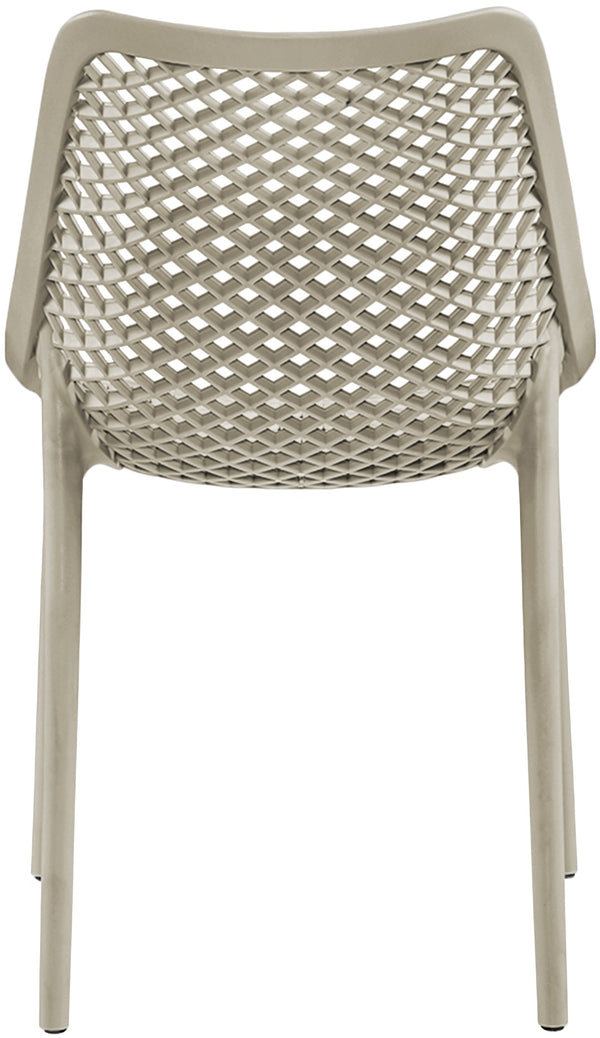 Mykonos Polypropylene Plastic Contemporary Taupe Outdoor Patio Dining Chair - 20" W x 24.5" D x 33" H