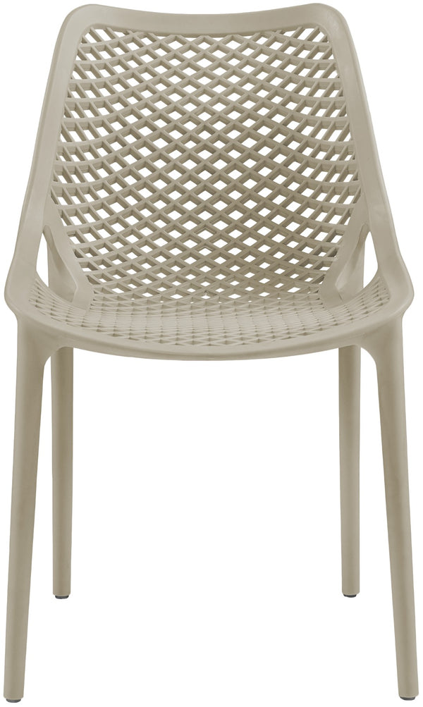 Mykonos Polypropylene Plastic Contemporary Taupe Outdoor Patio Dining Chair - 20" W x 24.5" D x 33" H