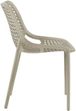 Mykonos Polypropylene Plastic Contemporary Taupe Outdoor Patio Dining Chair - 20" W x 24.5" D x 33" H