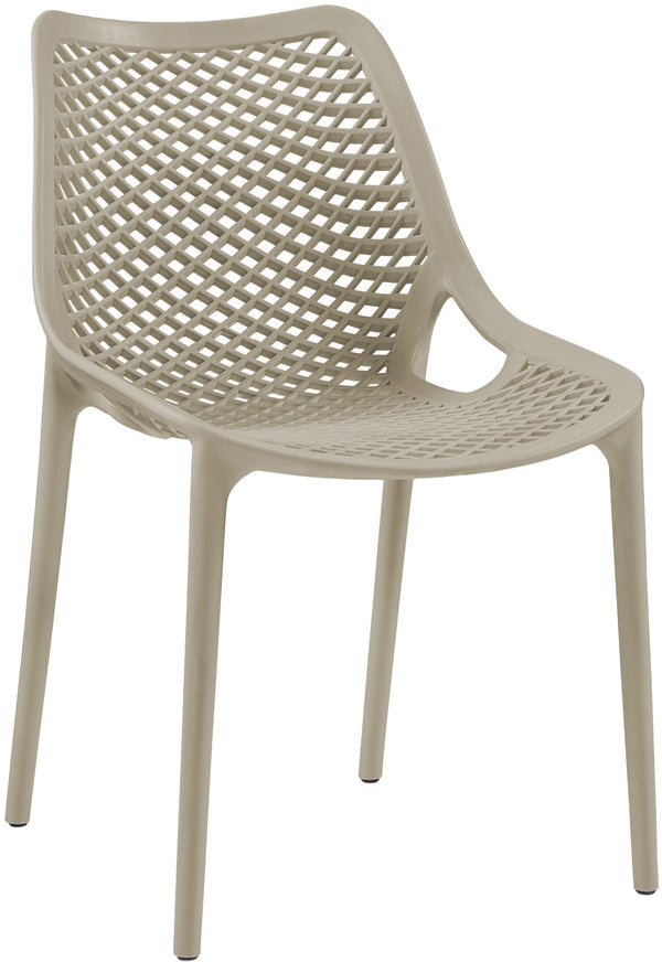 Mykonos Polypropylene Plastic Contemporary Taupe Outdoor Patio Dining Chair - 20" W x 24.5" D x 33" H