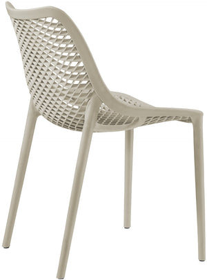 Mykonos Polypropylene Plastic Contemporary Taupe Outdoor Patio Dining Chair - 20" W x 24.5" D x 33" H